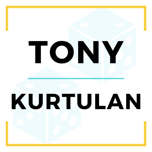 Tony Kurtulan's name in plain text inside a square frame, representing the official logo.