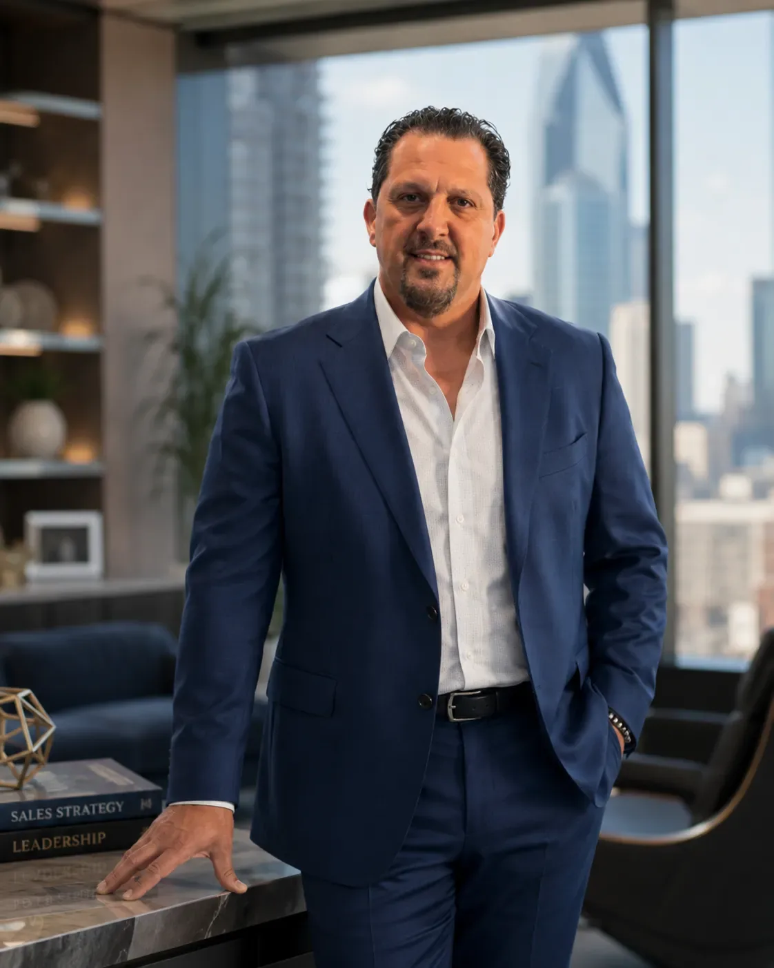 Tony Kurtulan, sales leader and founder, standing in an office