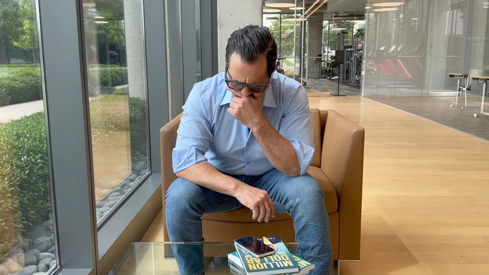 Tony Kurtulan thinking with the Million Dollar Sales TUNE-Up book